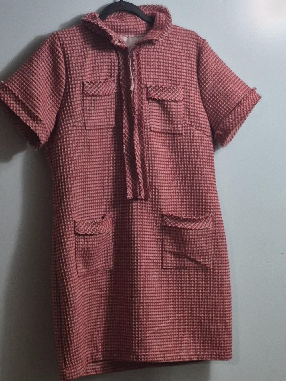 Women's Red Tweed Mini Dress
